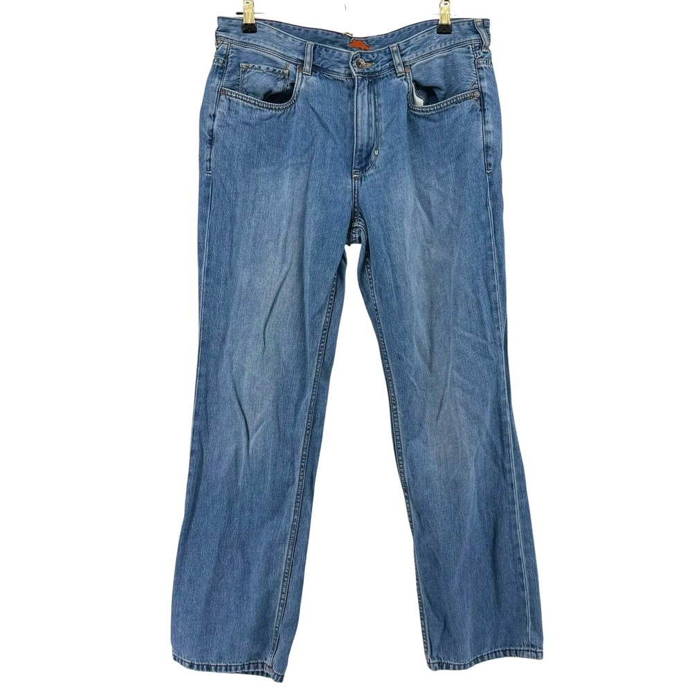 Tommy Bahama Mens 34x30 Straight Leg Jeans Medium Wash Blue Cotton Tencel Blend